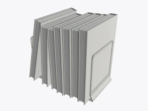 book mesh holder with books 3D Model