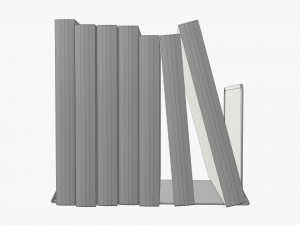 book mesh holder with books 3D Model