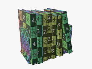book mesh holder with books 3D Model