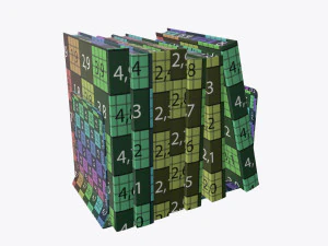 book mesh holder with books 3D Model