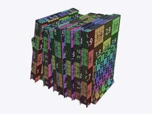 book mesh holder with books 3D Model