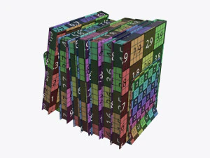 book mesh holder with books 3D Model
