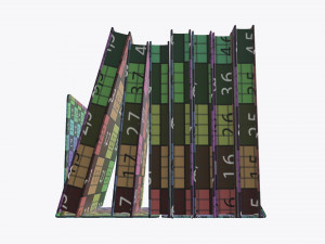 book mesh holder with books 3D Model
