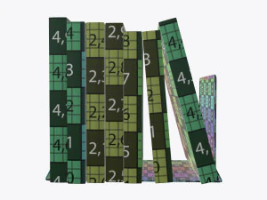 book mesh holder with books 3D Model