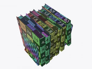 book mesh holder with books 3D Model