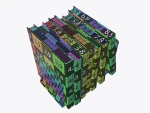 book mesh holder with books 3D Model