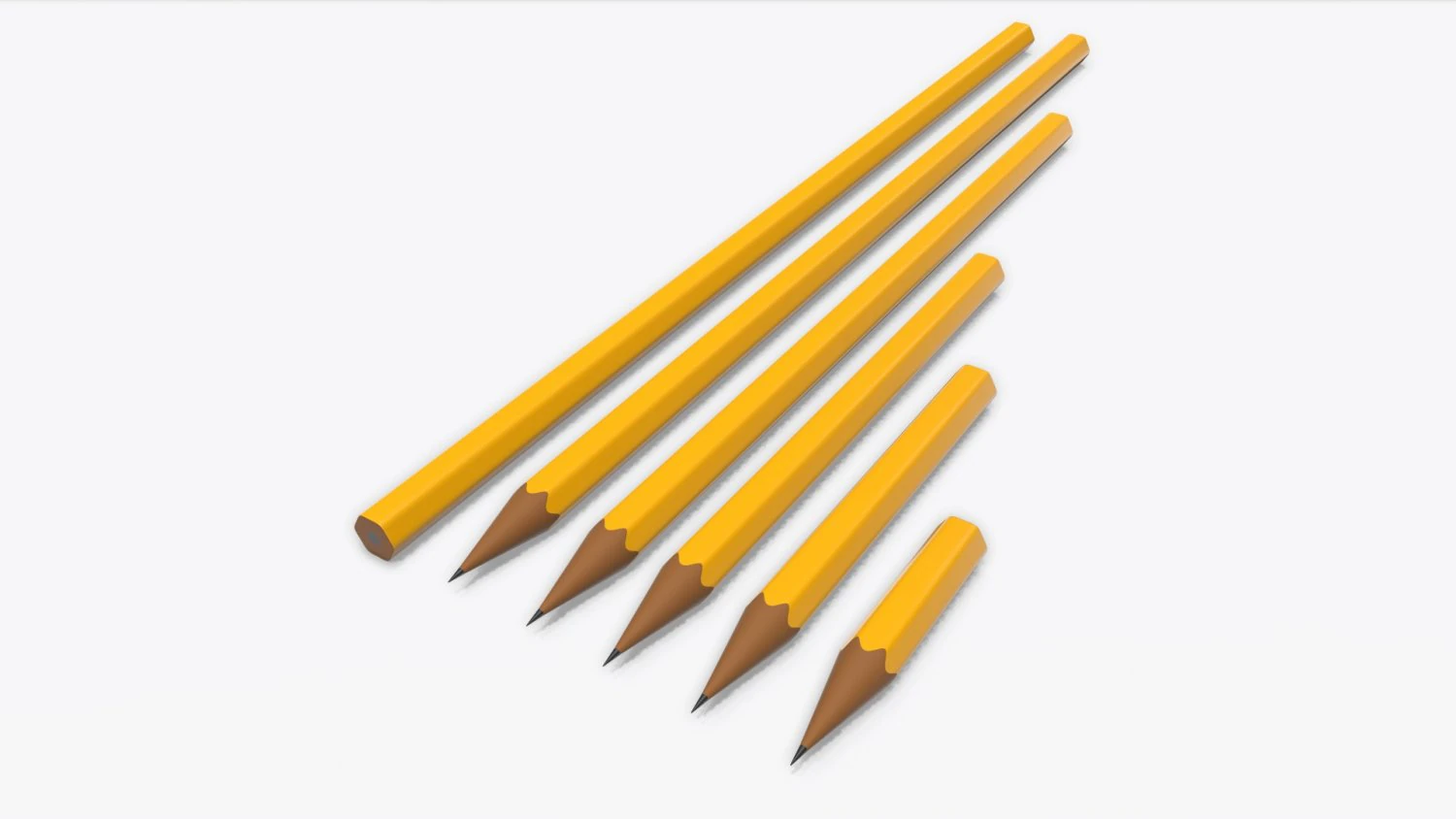 pencils various sizes 3D Model .c4d .max .obj .3ds .fbx .stl .blend