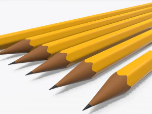 pencils various sizes 3D Model
