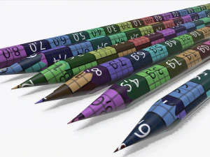 pencils various sizes 3D Model
