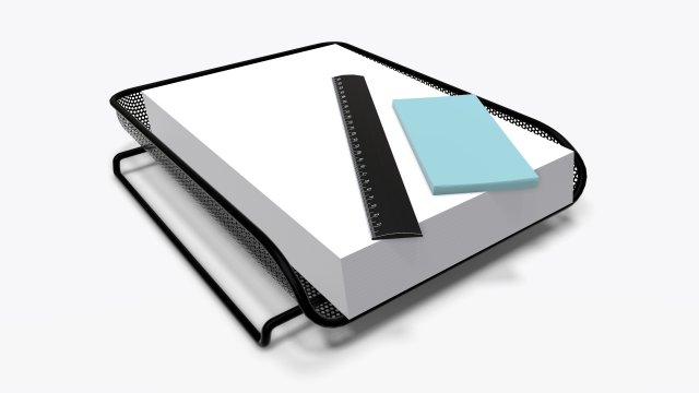 paper mesh horizontal holder 01 3D Model .c4d .max .obj .3ds .fbx .stl .blend 