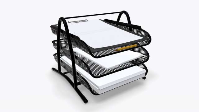 paper mesh horizontal holder 02 Model 3D .c4d .max .obj .3ds .fbx .stl .blend 