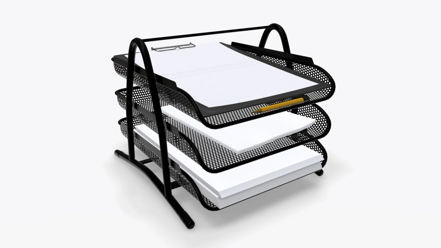 paper mesh horizontal holder 02 3D Model .c4d .max .obj .3ds .fbx .stl .blend 