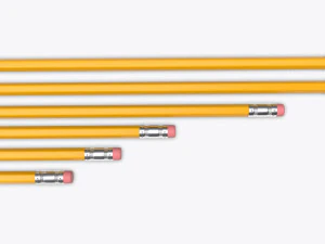 pencils with rubber various sizes 3D Model