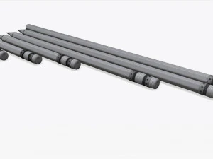 pencils with rubber various sizes 3D Model