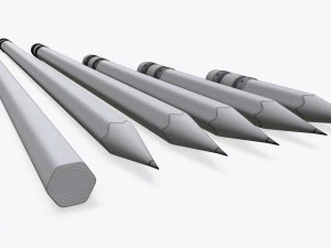 pencils with rubber various sizes 3D Model