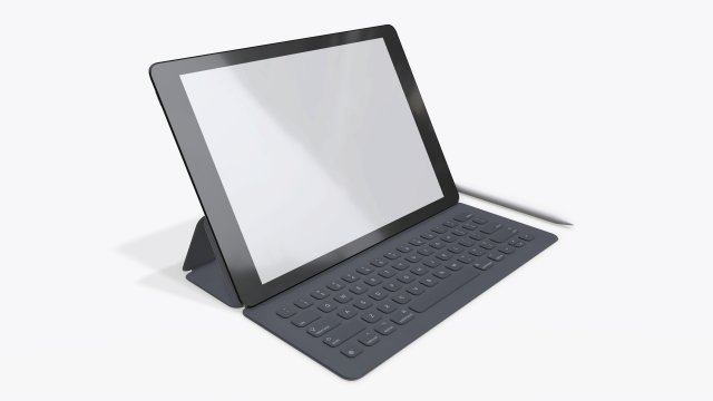 digital tablet with keyboard mock up 3D 模型 .c4d .max .obj .3ds .fbx .stl .blend 