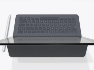 tablet digital com maquete de teclado Modelo 3D