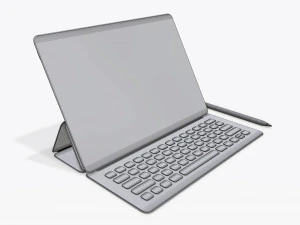 tablet digital com maquete de teclado Modelo 3D