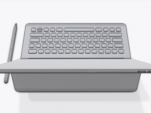 digital tablet with keyboard mock up 3D 模型