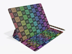 tablet digital com maquete de teclado Modelo 3D