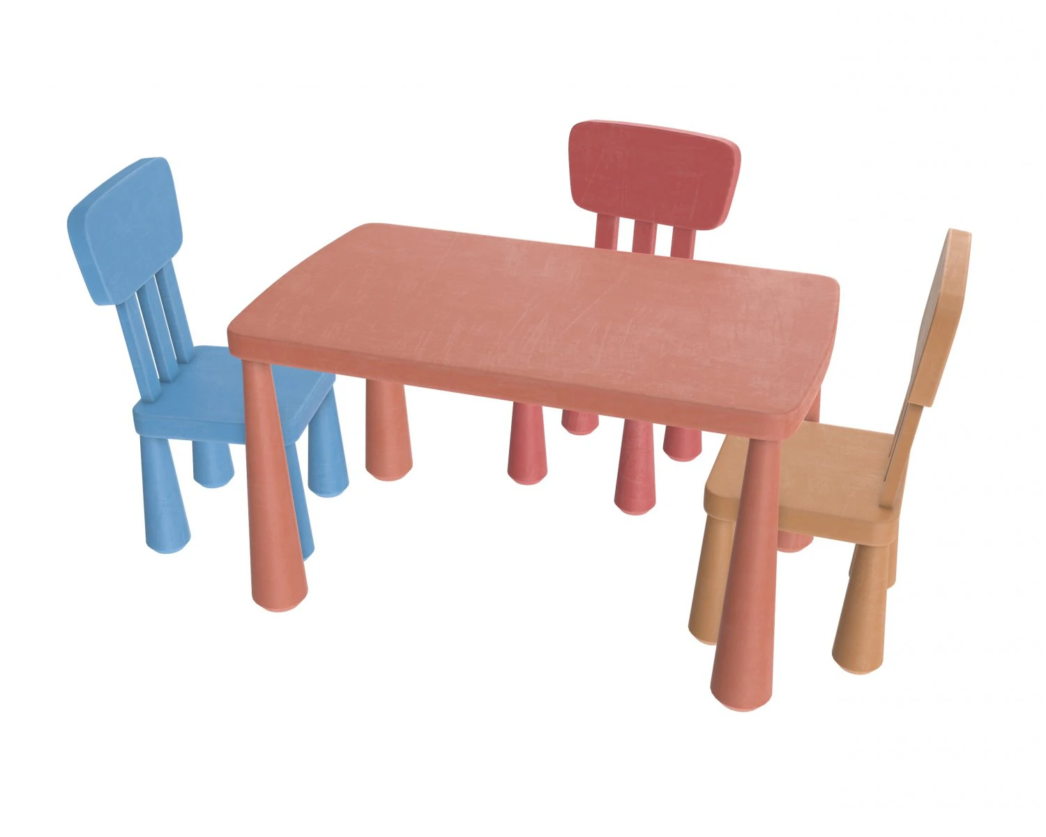table and chairs 3D Model .c4d .max .obj .3ds .fbx .stl .blend 