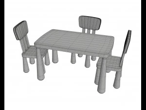 table and chairs 3D Model
