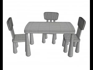 table and chairs 3D Model