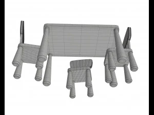 table and chairs 3D Model