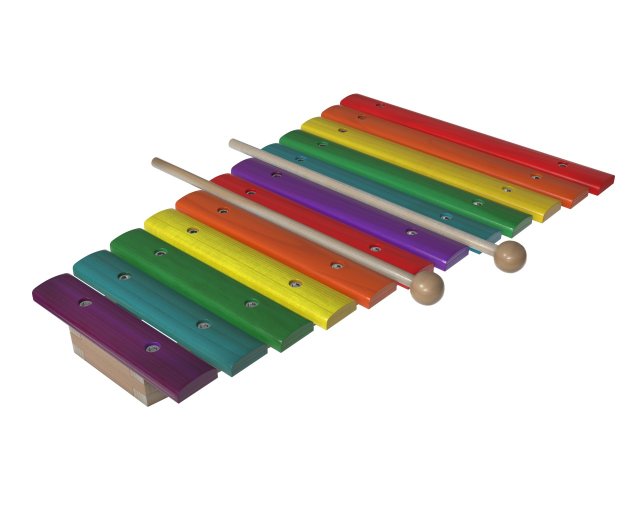 xylophone toy colored Modelo 3D .c4d .max .obj .3ds .fbx .stl .blend 