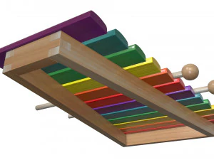 xylophone toy colored 3D Model