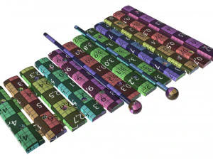 xylophone toy colored 3D Model