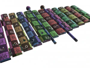 xylophone toy colored 3D Model