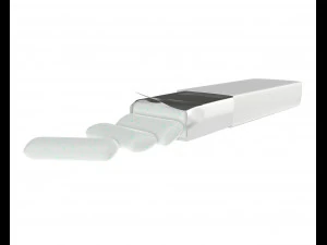 pack chewing gum opened 3D Model