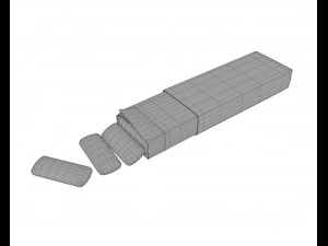 pack chewing gum opened 3D Model