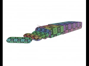 pack chewing gum opened 3D Model