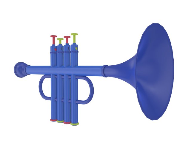plastic trumpet 3D Model .c4d .max .obj .3ds .fbx .stl .blend 