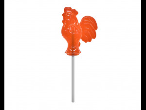sugar lollipop made in the shape of cockerel 3D Model
