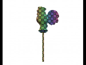 sugar lollipop made in the shape of cockerel 3D Model
