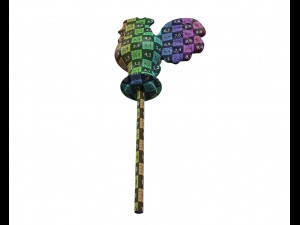 sugar lollipop made in the shape of cockerel 3D Model