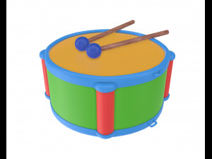 toy drum with sticks 3D Model