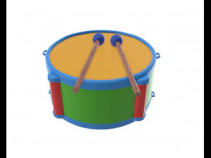 toy drum with sticks 3D Model