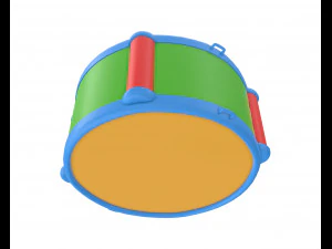 toy drum with sticks 3D Model