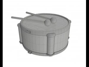 toy drum with sticks 3D Model