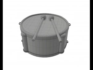 toy drum with sticks 3D Model
