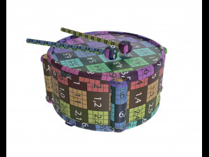 toy drum with sticks Model 3D