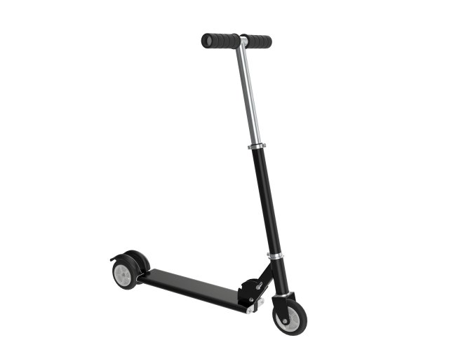 kick scooter black 3D Model .c4d .max .obj .3ds .fbx .stl .blend 