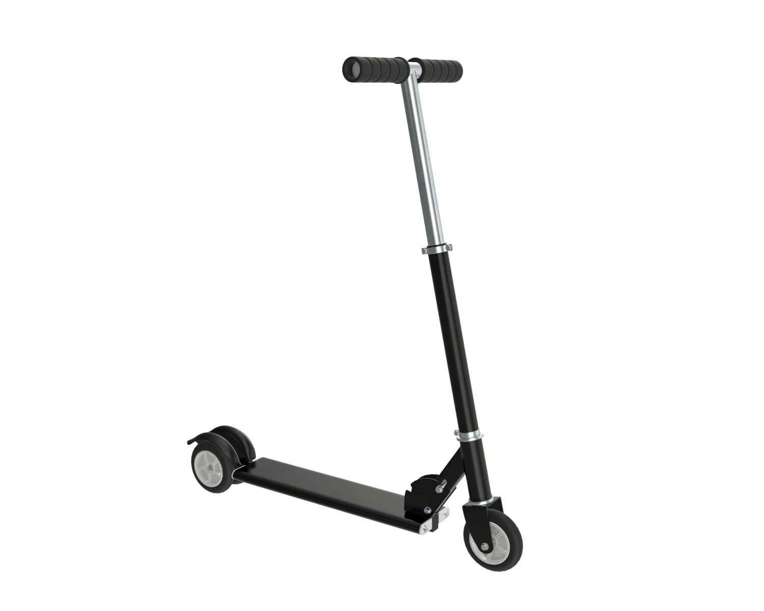 kick scooter black 3D Model .c4d .max .obj .3ds .fbx .stl .blend 