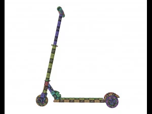 kick scooter black 3D Model