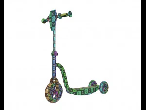 scooter children colored 3D Model