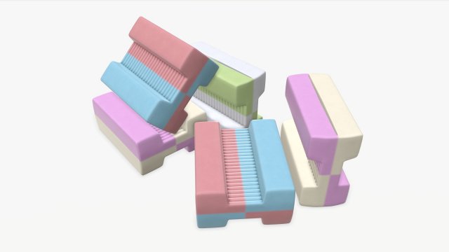 chewing gums bone shape 3D 모델 .c4d .max .obj .3ds .fbx .stl .blend 